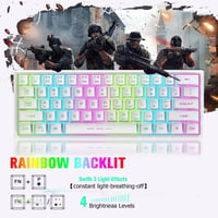 LexonElec Vezeték Nélküli Gaming Billentyűzet Egér Szett 2.4GHz RGB Világítás 61 Gombos Mechanikus Érzet 3800mAh Akkumulátor Fehér 5