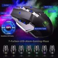 Káblová herná súprava klávesnice a myši LexonElec s RGB LED podsvietením, 104 kláves, s kovovým panelom, opierkou na zápästie, USB, 2400 DPI 4