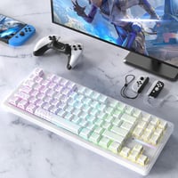LexonElec x Attack Shark M87PRO 75% Vezeték Nélküli Gamer Billentyűzet, TKL Mechanikus, RGB Háttérvilágítás, Hot Swap, Fehér 9