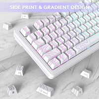 LexonElec x Attack Shark M87PRO 75% Vezeték Nélküli Gamer Billentyűzet, TKL Mechanikus, RGB Háttérvilágítás, Hot Swap, Fehér 4