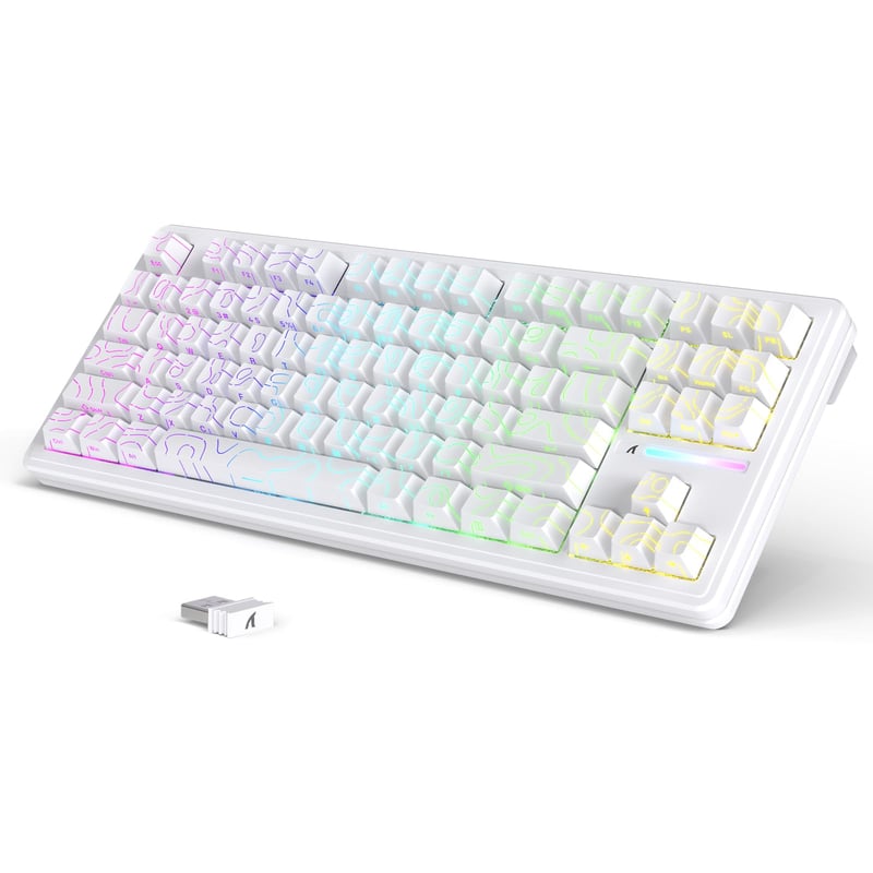 LexonElec x Attack Shark M87PRO 75% Bezdrôtová Herná Klávesnica, TKL Mechanická, RGB Podsvietenie, Hot Swap, Biela