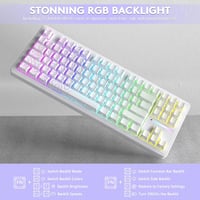 LexonElec x Attack Shark M87PRO 75% Vezeték Nélküli Gamer Billentyűzet, TKL Mechanikus, RGB Háttérvilágítás, Hot Swap, Fehér 6
