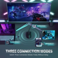 LexonElec X11 Attack Shark Vezeték Nélküli Gamer Egér RGB Mágneses Töltőállomással, 59g Ultrakönnyű, 22000 DPI, Hármas Csatlakozás, Fekete 3