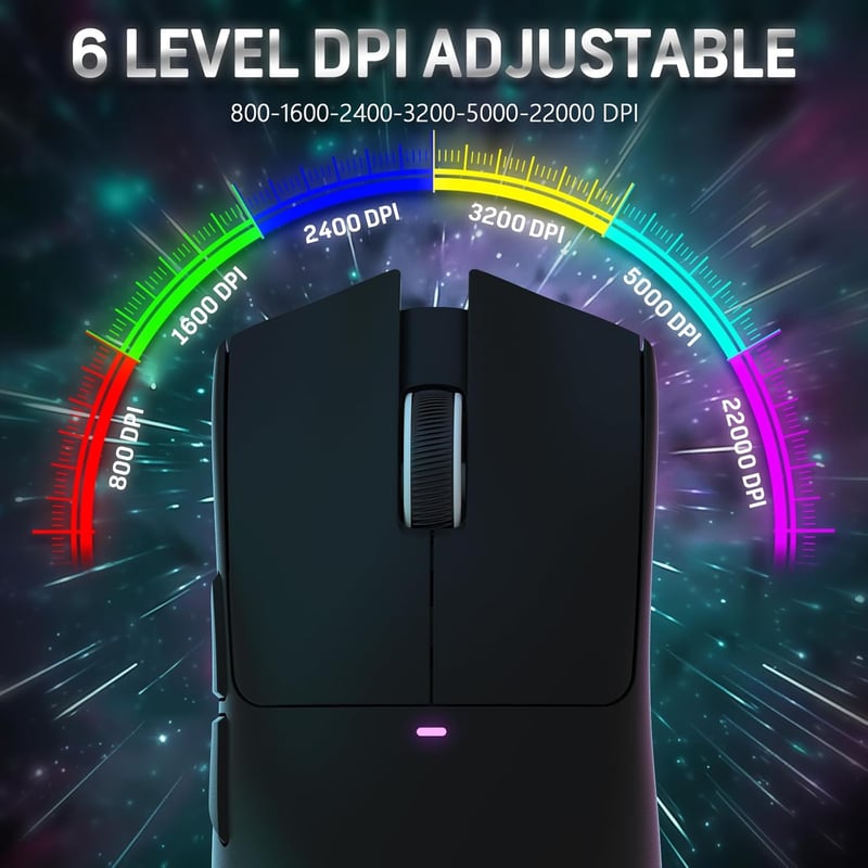 LexonElec X11 Attack Shark Vezeték Nélküli Gamer Egér RGB Mágneses Töltőállomással, 59g Ultrakönnyű, 22000 DPI, Hármas Csatlakozás, Fekete