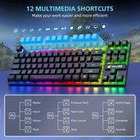 LexonTech 87 Gombos Wireless Billentyűzet Egér Szett RGB Háttérvilágítás Mechanikus Gamer 5