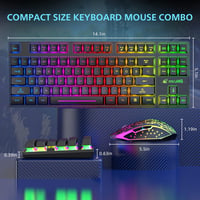 LexonTech 87 Gombos Wireless Billentyűzet Egér Szett RGB Háttérvilágítás Mechanikus Gamer 9