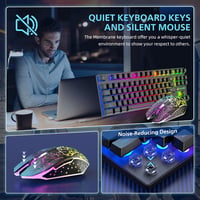 LexonTech 87 Gombos Wireless Billentyűzet Egér Szett RGB Háttérvilágítás Mechanikus Gamer 3
