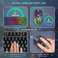 LexonTech 87 Gombos Wireless Billentyűzet Egér Szett RGB Háttérvilágítás Mechanikus Gamer 6