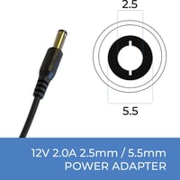 LEYF 12V 2A univerzális tápegység 100-240V AC adapter 90cm kábellel - 12 V 2 A 2