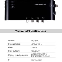 LEYF 4 kimenetű tápegység erősítőhöz, TNT antenna jelerősítő dekóder 2-8dB 5