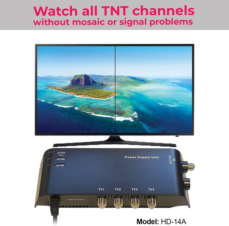 LEYF 4 kimenetű tápegység erősítőhöz, TNT antenna jelerősítő dekóder 2-8dB