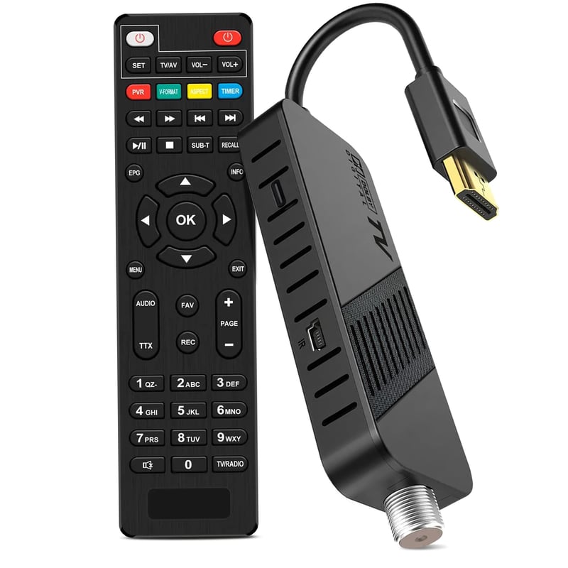 LEYF DVB-S2 Satelitný prijímač Full HD 1080P HDMI TV Stick, skrytý za TV, digitálny displej, univerzálny diaľkový ovládač 2v1, USB, Astra