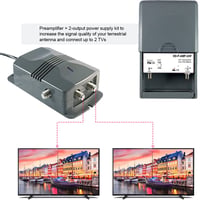 LEYF Erősítő Tápegységgel 2 TV Kimenettel TNT Antenna Előerősítőhöz HDTV Jel 15-38dB 6