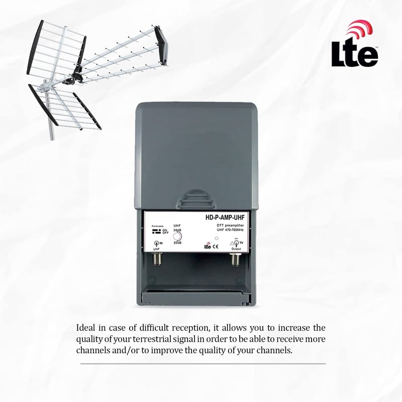 LEYF Erősítő Tápegységgel 2 TV Kimenettel TNT Antenna Előerősítőhöz HDTV Jel 15-38dB