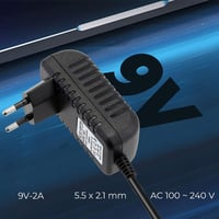 LEYF univerzális tápegység adapter 9V DC 2A, 120 cm kábel, 5.5-2.1 mm jack 6
