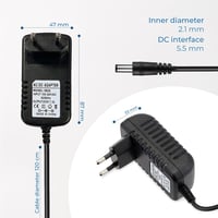 LEYF univerzális tápegység adapter 9V DC 2A, 120 cm kábel, 5.5-2.1 mm jack 2
