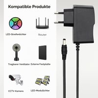 Univerzálny napájací adaptér LEYF 5V DC 2A, AC 100-240V 50/60Hz, sieťový adaptér, 115 cm kábel (konektor 3,5-1,35 mm) pre TV box, LED pásy, router, kameru 5