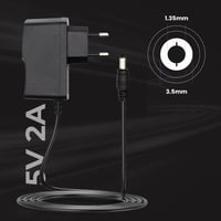 Univerzálny napájací adaptér LEYF 5V DC 2A, AC 100-240V 50/60Hz, sieťový adaptér, 115 cm kábel (konektor 3,5-1,35 mm) pre TV box, LED pásy, router, kameru 2