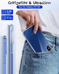 LeYi Samsung Galaxy A17 5G átlátszó szilikon tok kameravédővel és 2 db fóliával 6