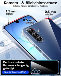LeYi Samsung Galaxy A17 5G átlátszó szilikon tok kameravédővel és 2 db fóliával 3