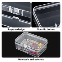 Leyrens mini úložný box, 21 ks, priehľadné plastové krabičky s vekom na tablety, korálky, prstene, náušnice a skrutky, 6,4x4,5x2 cm 6