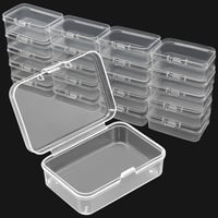 Leyrens mini úložný box, 21 ks, priehľadné plastové krabičky s vekom na tablety, korálky, prstene, náušnice a skrutky, 6,4x4,5x2 cm 1