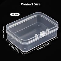 Leyrens mini úložný box, 21 ks, priehľadné plastové krabičky s vekom na tablety, korálky, prstene, náušnice a skrutky, 6,4x4,5x2 cm 7