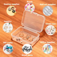 Leyrens mini úložný box, 21 ks, priehľadné plastové krabičky s vekom na tablety, korálky, prstene, náušnice a skrutky, 6,4x4,5x2 cm 2