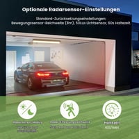 Plafonieră LED LEZOE cu senzor de mișcare IP66 120 cm 30W 4200 lumeni pentru spații umede, baie, garaj, depozit, atelier, bucătărie 4000K 2