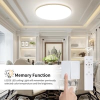 LED stropné svietidlo LEZOE s diaľkovým ovládaním, φ45 cm, 45W 5000LM, vodotesnosť IP54, stmievateľné 2700K-6500K, s pamäťovou funkciou, do obývačky a spálne 5