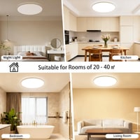 LED stropné svietidlo LEZOE s diaľkovým ovládaním, φ45 cm, 45W 5000LM, vodotesnosť IP54, stmievateľné 2700K-6500K, s pamäťovou funkciou, do obývačky a spálne 8