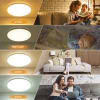 LED stropné svietidlo LEZOE s diaľkovým ovládaním, φ45 cm, 45W 5000LM, vodotesnosť IP54, stmievateľné 2700K-6500K, s pamäťovou funkciou, do obývačky a spálne 6
