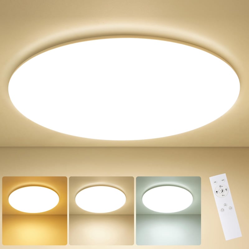 LED stropné svietidlo LEZOE s diaľkovým ovládaním, φ45 cm, 45W 5000LM, vodotesnosť IP54, stmievateľné 2700K-6500K, s pamäťovou funkciou, do obývačky a spálne