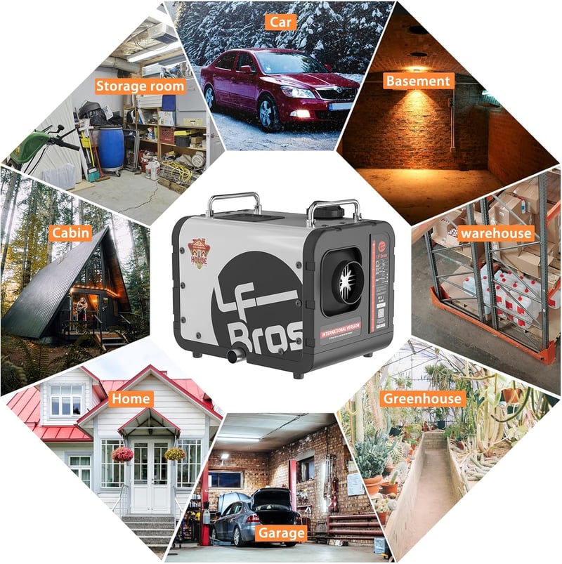 LF Bros 5kW Diesel Fűtőkészülék 12V/24V/220V Távirányítóval LCD Kijelzővel