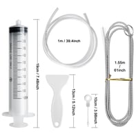LFBEST Hűtőszekrény Lefolyó Tisztító Készlet 8 db - Rugalmas Kefe, 100 ml Fecskendő, Tisztítócső, Jégtelenítő Lapát, 4 Lefolyónyílás Dugó 5