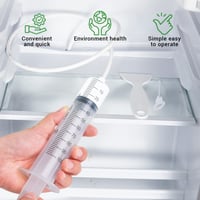 LFBEST Hűtőszekrény Lefolyó Tisztító Készlet 8 db - Rugalmas Kefe, 100 ml Fecskendő, Tisztítócső, Jégtelenítő Lapát, 4 Lefolyónyílás Dugó 2