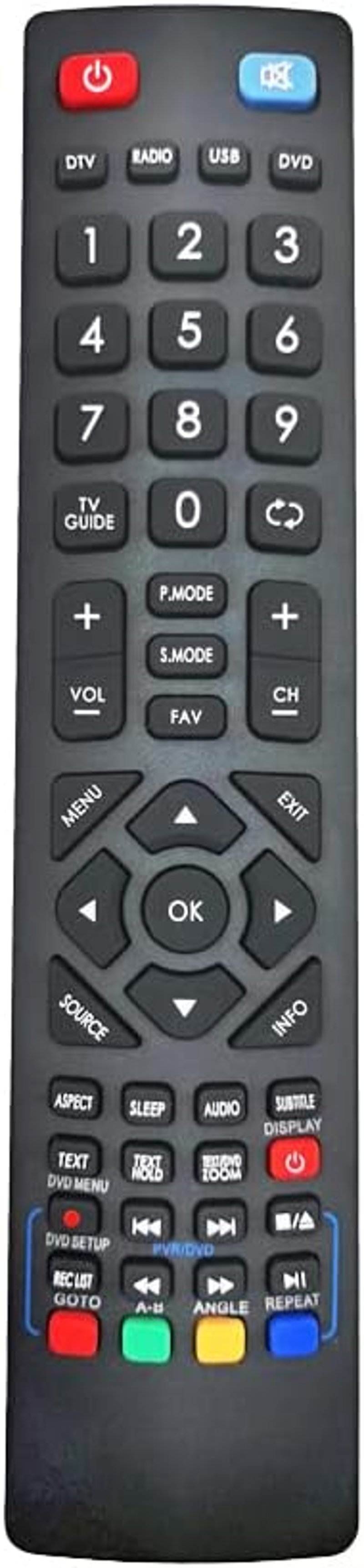 LFYSJTX Blaupunkt Távirányító - Univerzális Csere Távirányító Blaupunkt TV-hez, Programozás Nélküli, 10m Hatótávolság, Kék