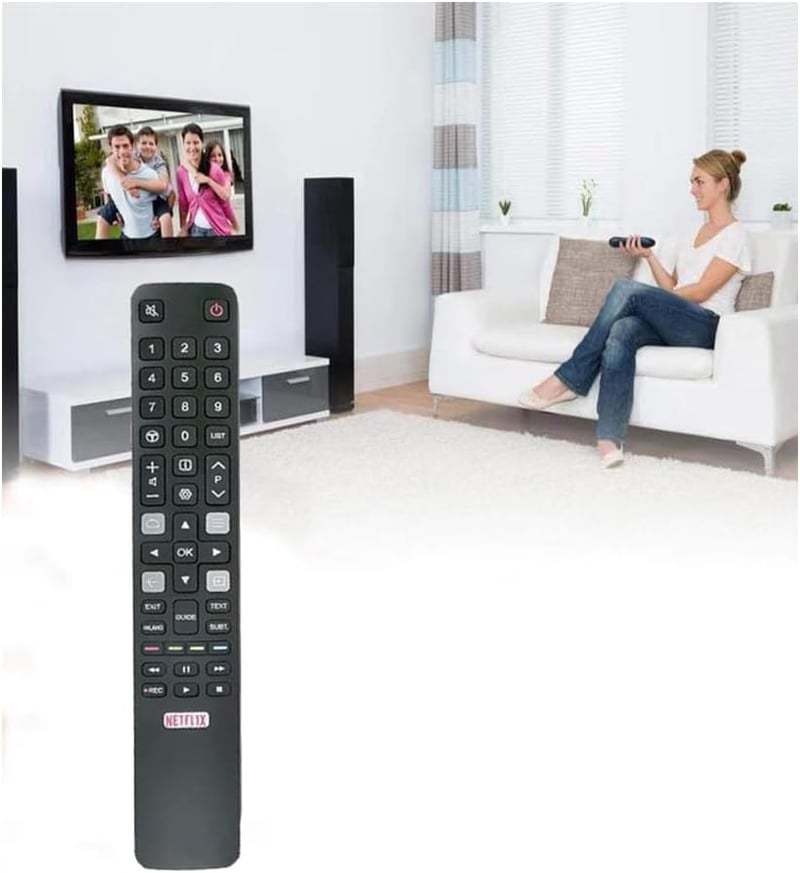 LFYSJTX RC802N Univerzális Távirányító TCL Thomson Smart TV-hez - Kompatibilis 32ES560 40ES560 U50P6146 Modellekkel, 10m Hatótáv