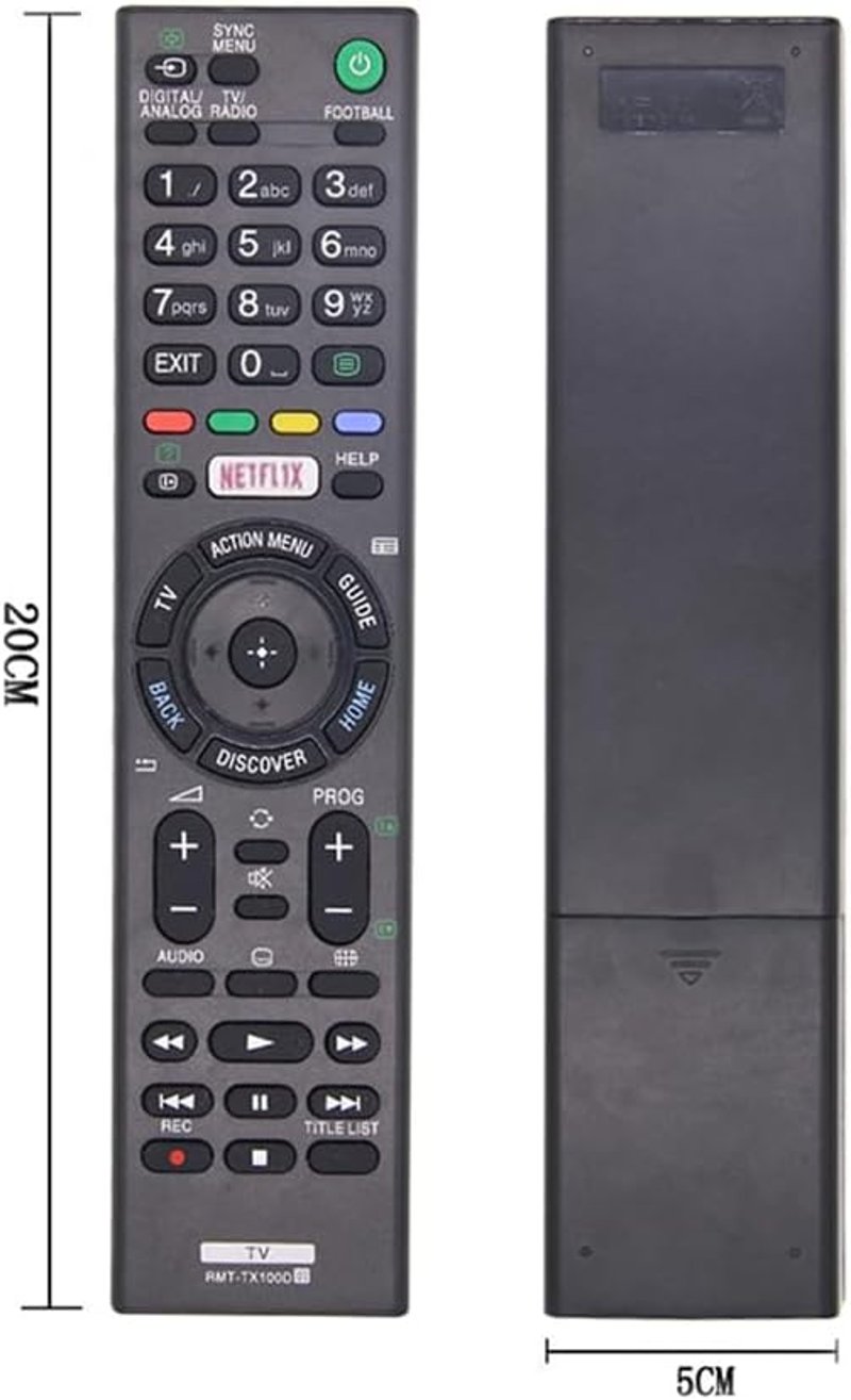 LFYSJTX RMT-TX100D Távirányító Sony Bravia TV-hez - Univerzális Csere Távirányító Kompatibilis KDL Modellekhez, Programozás Nélkül