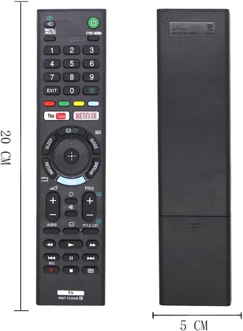 LFYSJTX Sony Bravia RMT-TX300E Távirányító - Netflix és YouTube Gombokkal, Kompatibilis Sony TV Modellekkel, Programozás Nélküli Használat