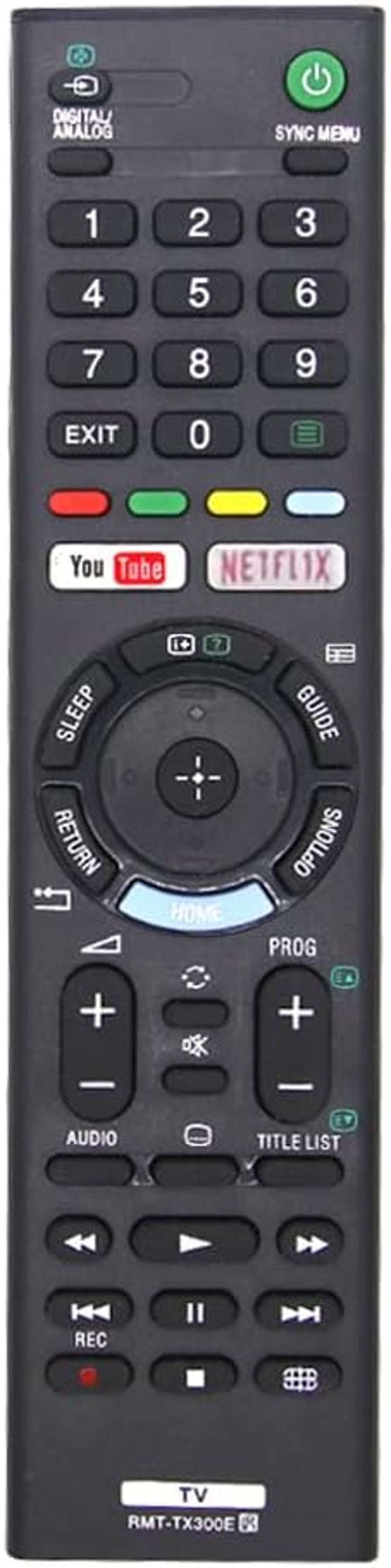 LFYSJTX Sony Bravia RMT-TX300E Távirányító - Netflix és YouTube Gombokkal, Kompatibilis Sony TV Modellekkel, Programozás Nélküli Használat