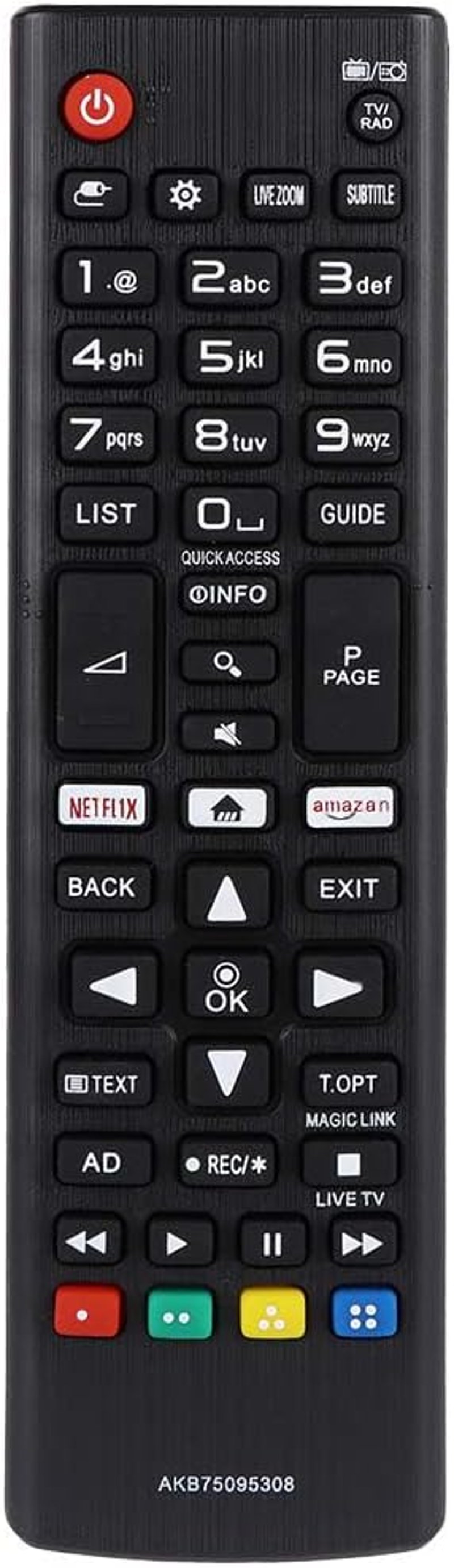 LFYSJTX Univerzális Távirányító LG Smart TV-hez - Kompatibilis 32LJ610V 43UJ634V 49UJ634V 55UJ634V Modellekkel - Programozás Nélküli Használ