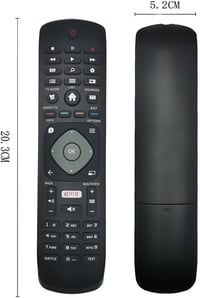 LFYSJTX Univerzális Távirányító Philips TV-hez - Kompakt Fekete Távirányító 10m Hatótávval, Programozás Nélkül Használható 3