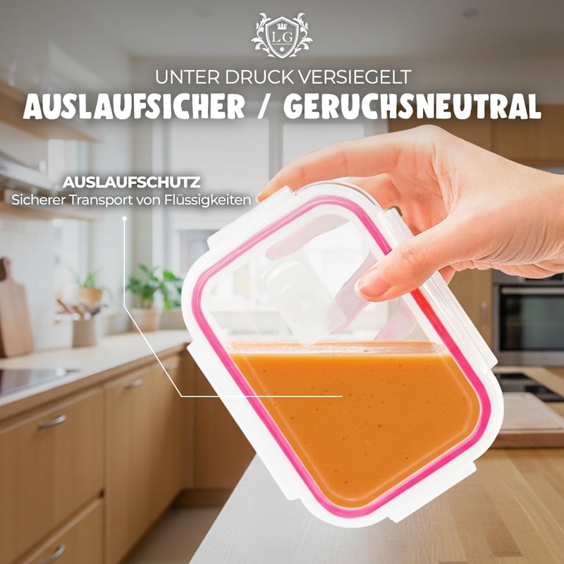 LG Luxury & Grace 4 db üveg ételtartó 360 ml légmentes mikróhullámú sütőhöz