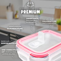 LG Luxury & Grace 4 db üveg ételtartó 360 ml légmentes mikróhullámú sütőhöz 6