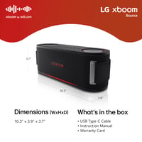 Prenosný Bluetooth reproduktor LG XBOOM Bounce – čierny, vodotesnosť IP67, 30-hodinová výdrž batérie, 27,2 cm, kompatibilný s Google, Siri a Alexa, 2025 7