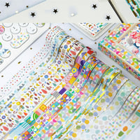 LGEGE Gyermeki Mintás Washi Szalag Készlet - 12 Tekercs, 15mm Széles Japán Dekorációs Ragasztószalag Scrapbookhoz, Bullet Journalhoz, Ajándé 7
