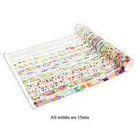 LGEGE Gyermeki Mintás Washi Szalag Készlet - 12 Tekercs, 15mm Széles Japán Dekorációs Ragasztószalag Scrapbookhoz, Bullet Journalhoz, Ajándé 2