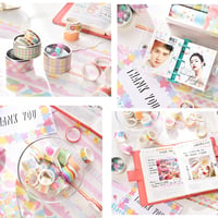LGEGE Rózsaszín Washi Dekorációs Ragasztószalag Szett - 20 Tekercs, 5 Szélesség (5-25mm), Vízálló Japán Masking Tape Scrapbookinghoz, Bullet 5