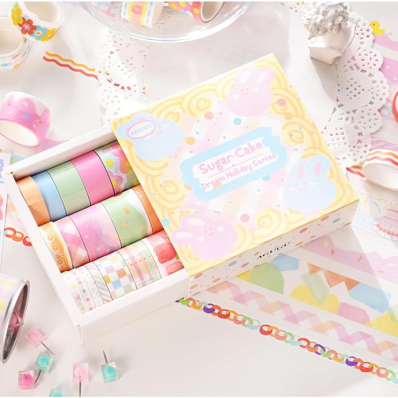 LGEGE Washi Dekorációs Ragasztószalag Készlet - 20 Tekercs, 5 Szélesség (5-25mm), Japán Masking Tape Scrapbookhoz, Bullet Journalhoz, Ajándé